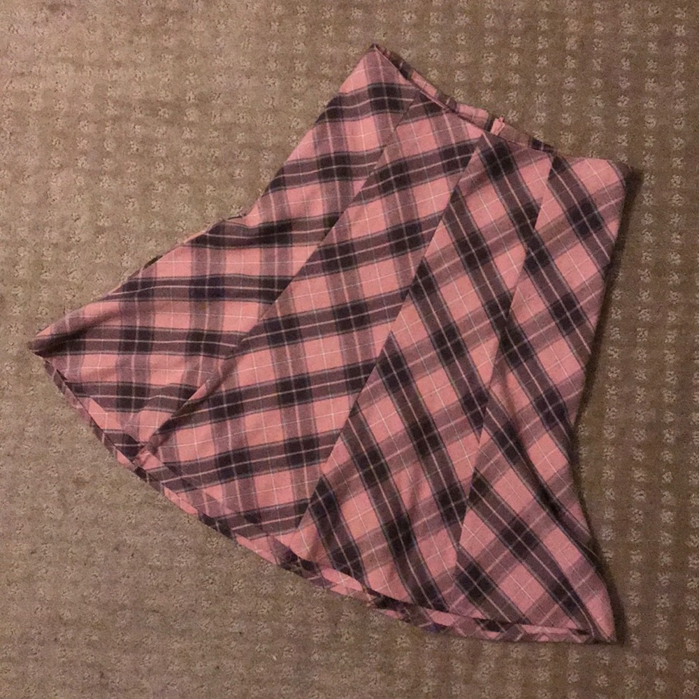 Vintage A Line Skirt Pink Brown plaid women’s S